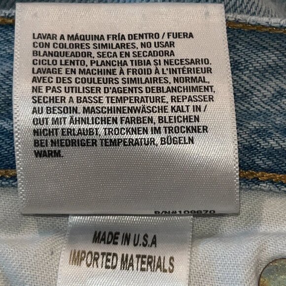 AGOLDE RILEY HIGH RISE STRAIGHT DISTRESSED LIGHT WASH BLUE DENIM JEANS - SIZE 26 - Picture 11 of 13